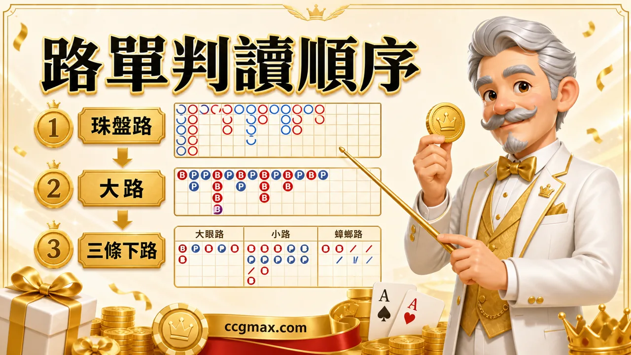 百家樂路單判讀順序示意圖