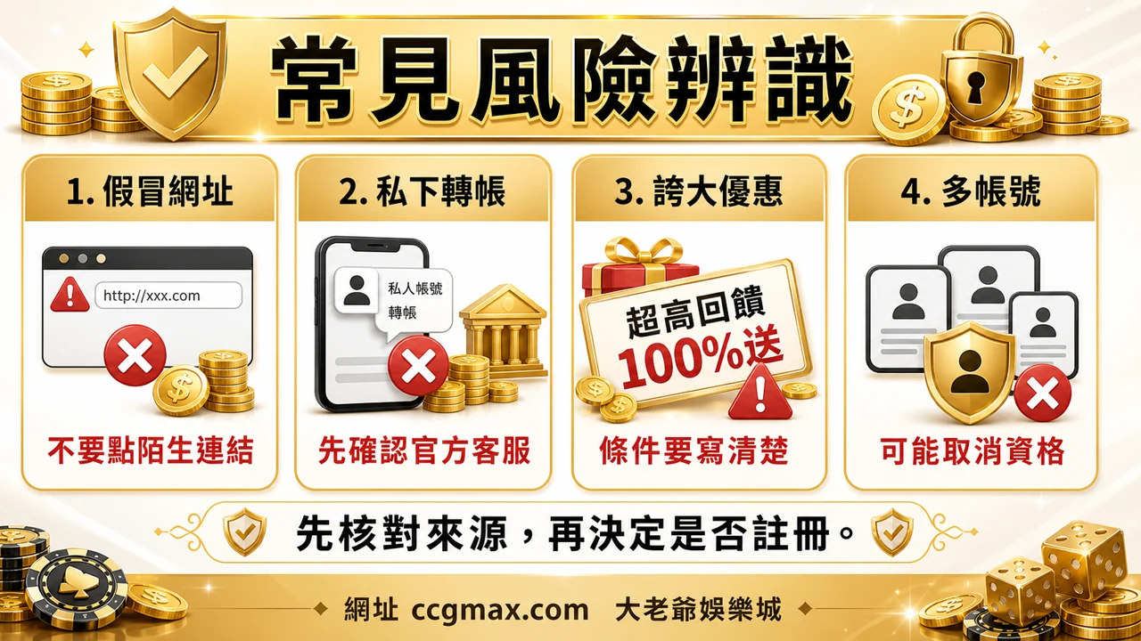 大老爺娛樂城常見風險辨識 假冒網址私下轉帳誇大優惠