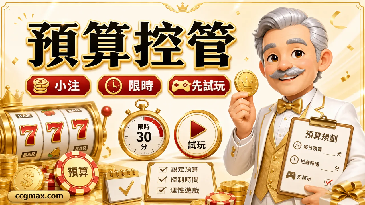 老虎機預算控管與試玩提醒示意圖