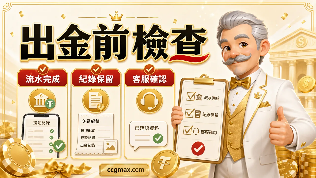 完成流水後出金前檢查示意圖